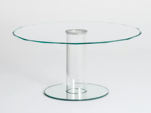 HUB CUT - Round crystal table _ Glas Italia